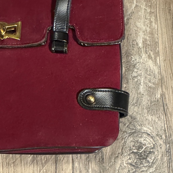 Meyers Vintage 1960s Purse Hand Bag Graphic Patent Leather  Vintage 1960s Meyers Made in USA Burgundy Top Handle Handbag